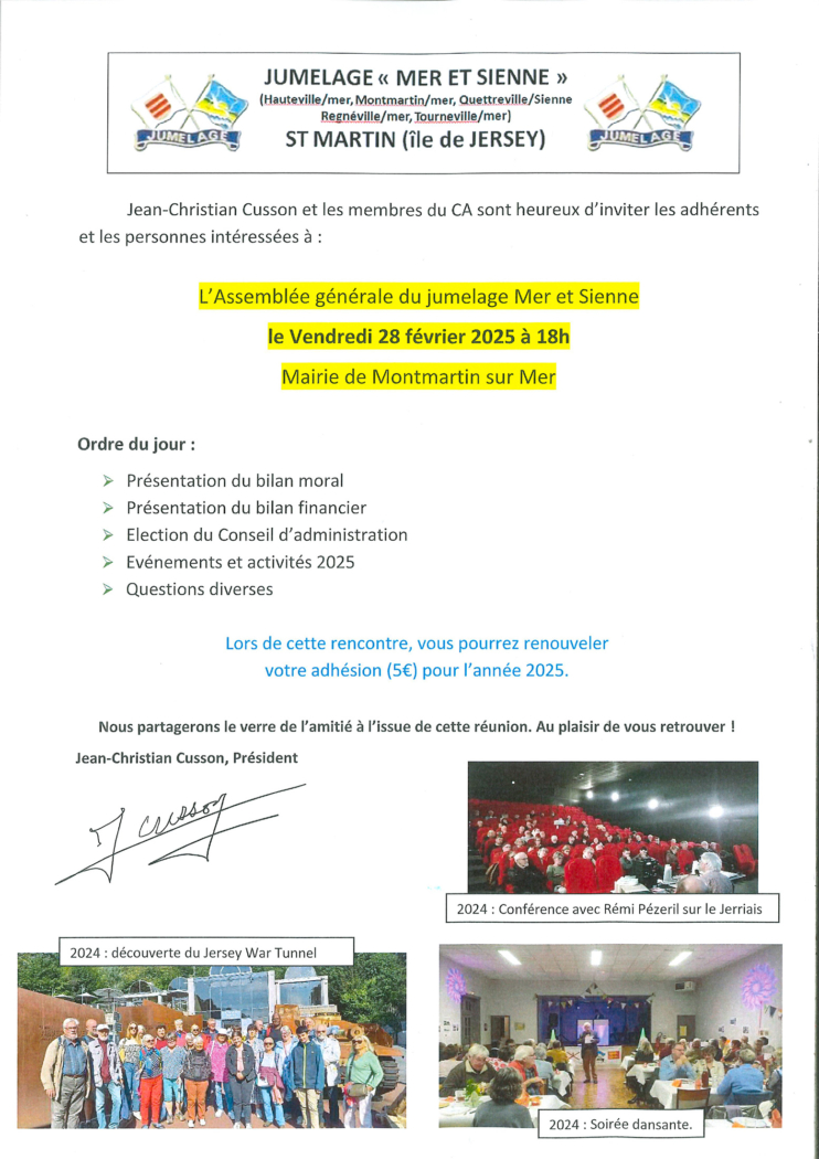 Assemblée générale du jumelage Mer et Sienne