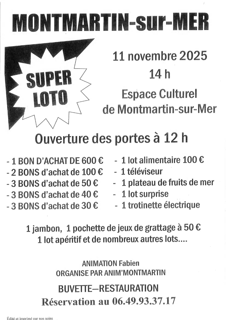 SUPER LOTO – Anim’Montmartin