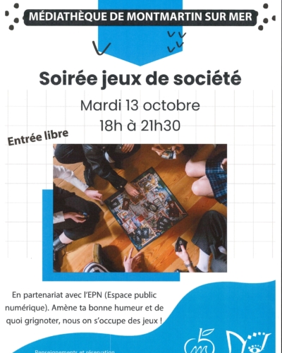 Soirée jeux de société – Médiathèque de Montmartin-sur-Mer